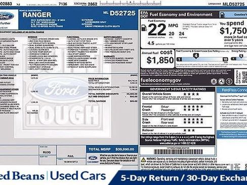 Certified 2021 Ford Ranger XLT w/ Equipment Group 301A Mid image 29