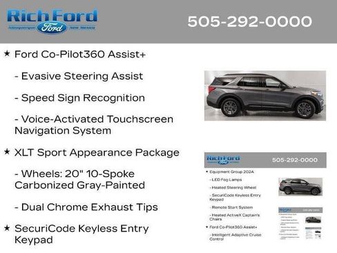 Certified 2024 Ford Explorer XLT w/ Equipment Group 202A RWD image 35