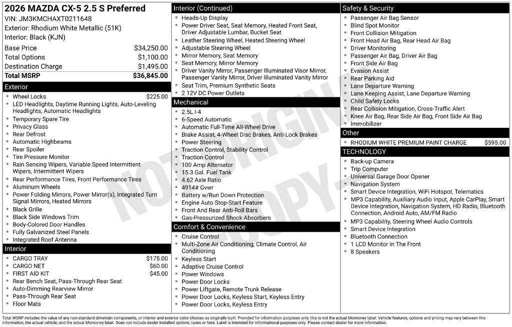 New 2026 MAZDA CX-5 Preferred AWD/4WD image 27