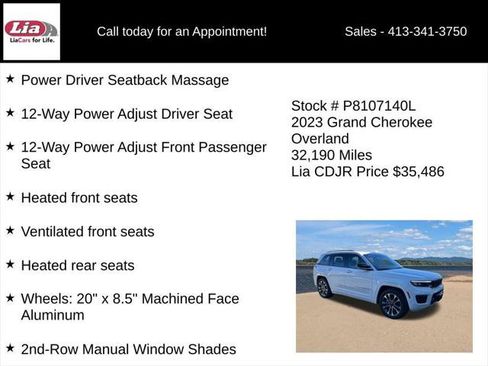 Certified 2023 Jeep Grand Cherokee Overland w/ Luxury Tech Group IV AWD/4WD image 26