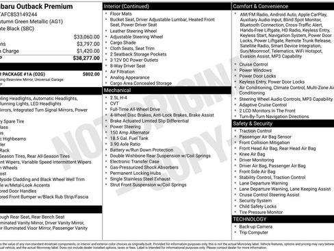 Used 2025 Subaru Outback Premium w/ Popular Package #1A AWD/4WD image 7