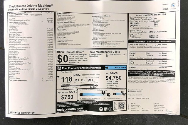 New 2026 BMW i4 eDrive40 w/ Parking Assistance Package RWD image 14