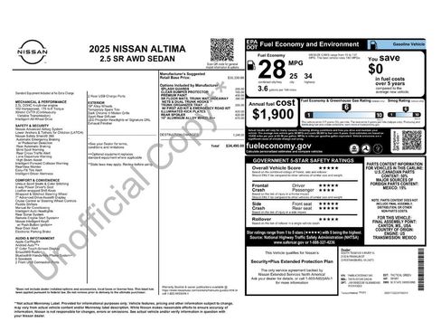 New 2025 Nissan Altima 2.5 SR image 2