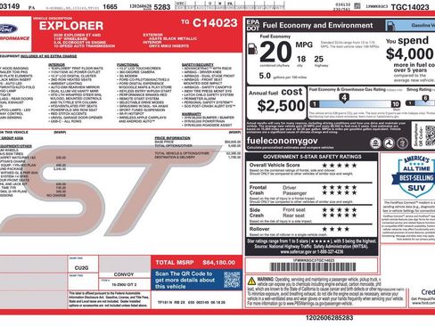 New 2026 Ford Explorer ST w/ Sun And Sound Package AWD/4WD image 5