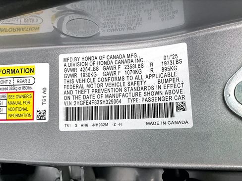 Certified 2025 Honda Civic Sport image 37