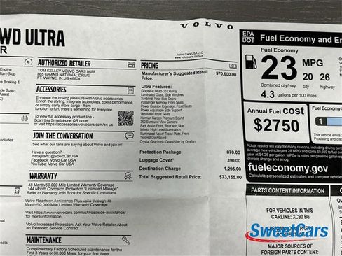 Used 2025 Volvo XC90 B6 Ultra w/ Protection Package Premier image 58