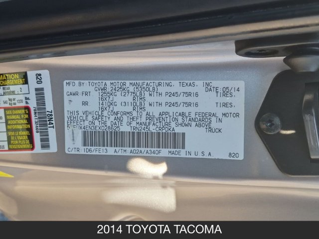Used 2014 Toyota Tacoma 4x4 Access Cab w/ Convenience Package image 20