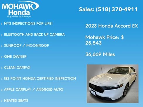 Certified 2023 Honda Accord EX image 8