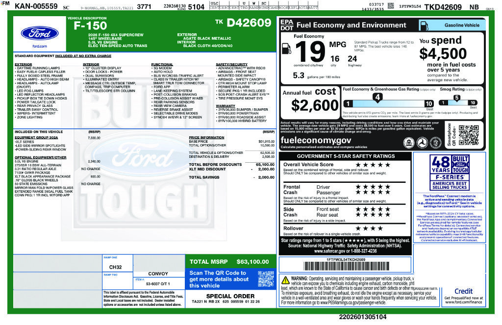 New 2026 Ford F150 XLT w/ Equipment Group 302A MID AWD/4WD image 6