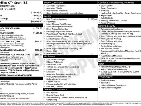 Used 2021 Cadillac CT4 Sport w/ Technology Package RWD image 9
