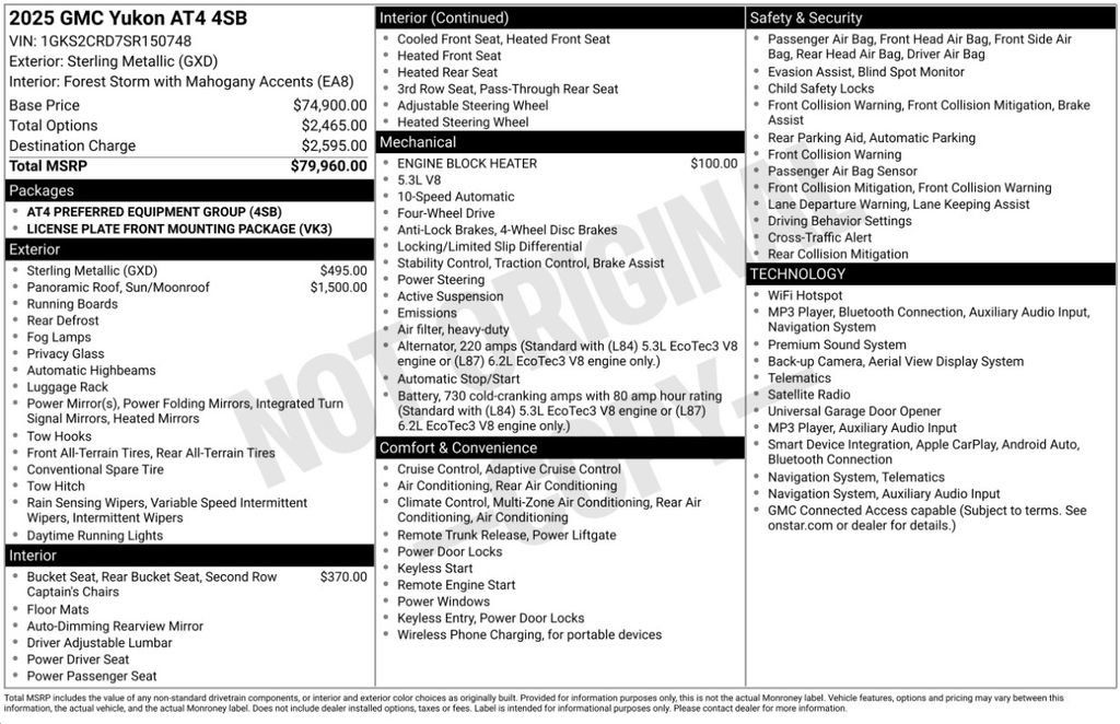 Used 2025 GMC Yukon AT4 AWD/4WD image 2