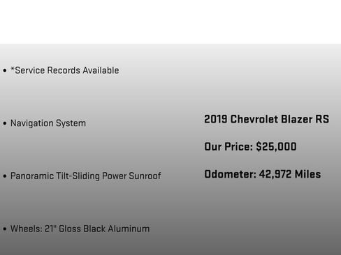 Used 2019 Chevrolet Blazer RS w/ Sun and Wheels Package image 18