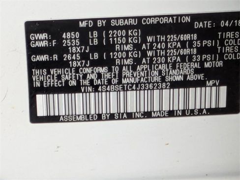 Used 2018 Subaru Outback 3.6R Touring w/ Protection Package #1 image 29