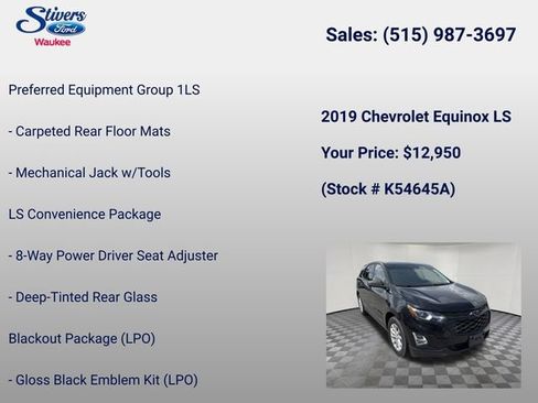 Used 2019 Chevrolet Equinox LS w/ LS Convenience Package FWD image 8