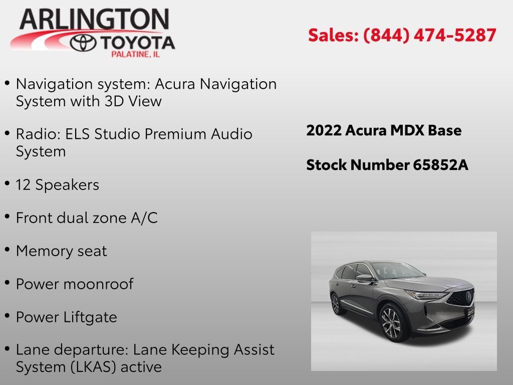 Used 2022 Acura MDX w/ Technology Package AWD/4WD image 2