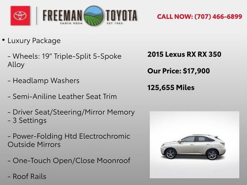 Used 2015 Lexus RX 350 AWD w/ Luxury Package image 9