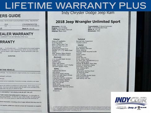 Used 2018 Jeep Wrangler Unlimited Sport AWD/4WD image 17
