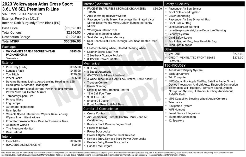 Certified 2023 Volkswagen Atlas Cross Sport SEL Premium R-Line AWD/4WD image 3