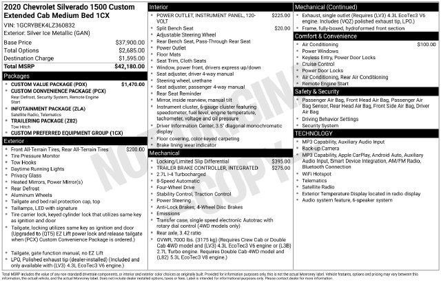 Used 2020 Chevrolet Silverado 1500 Custom w/ Custom Value Package AWD/4WD image 5