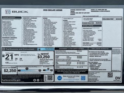 New 2026 Buick Enclave Avenir w/ Super Cruise Package AWD/4WD image 21