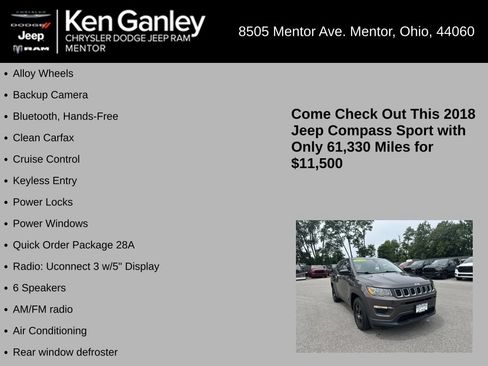 Used 2018 Jeep Compass Sport FWD image 5