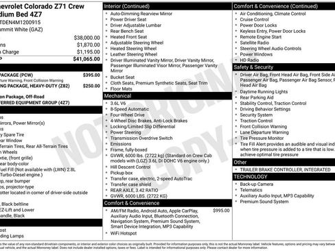 Used 2021 Chevrolet Colorado Z71 w/ Safety Package AWD/4WD image 2