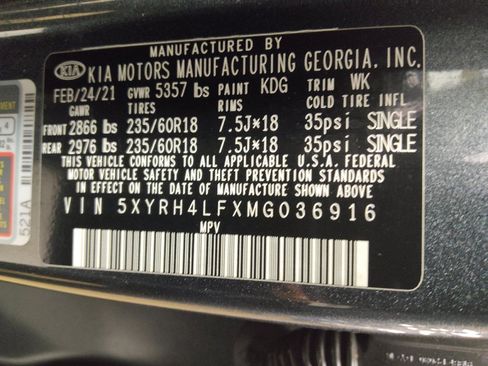 Used 2021 Kia Sorento EX w/ Panoramic Sunroof Package FWD image 33
