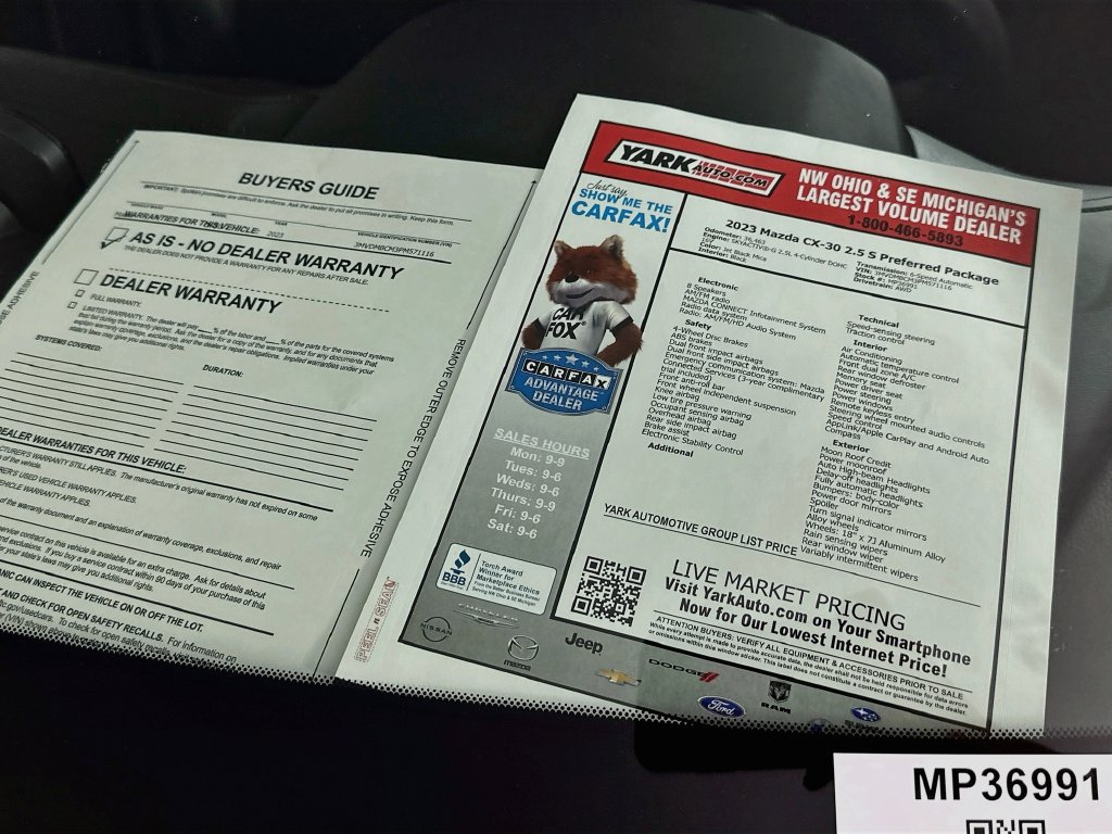 Used 2023 MAZDA CX-30 AWD 2.5 S w/ Preferred Package image 12