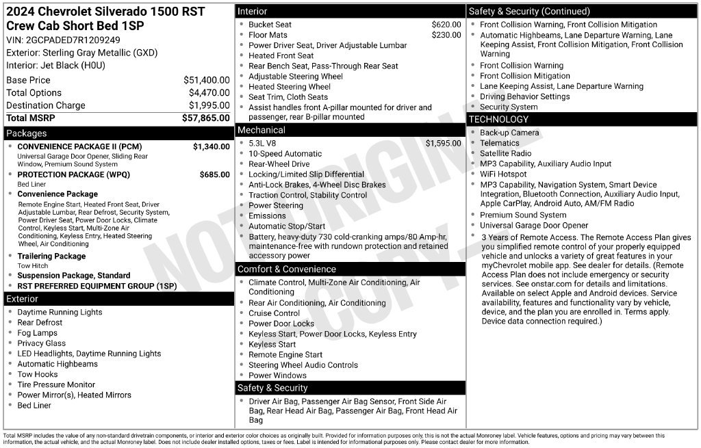 Used 2024 Chevrolet Silverado 1500 RST w/ Convenience Package II RWD image 10