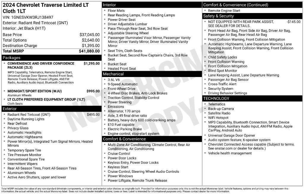 Used 2024 Chevrolet Traverse LT FWD image 2