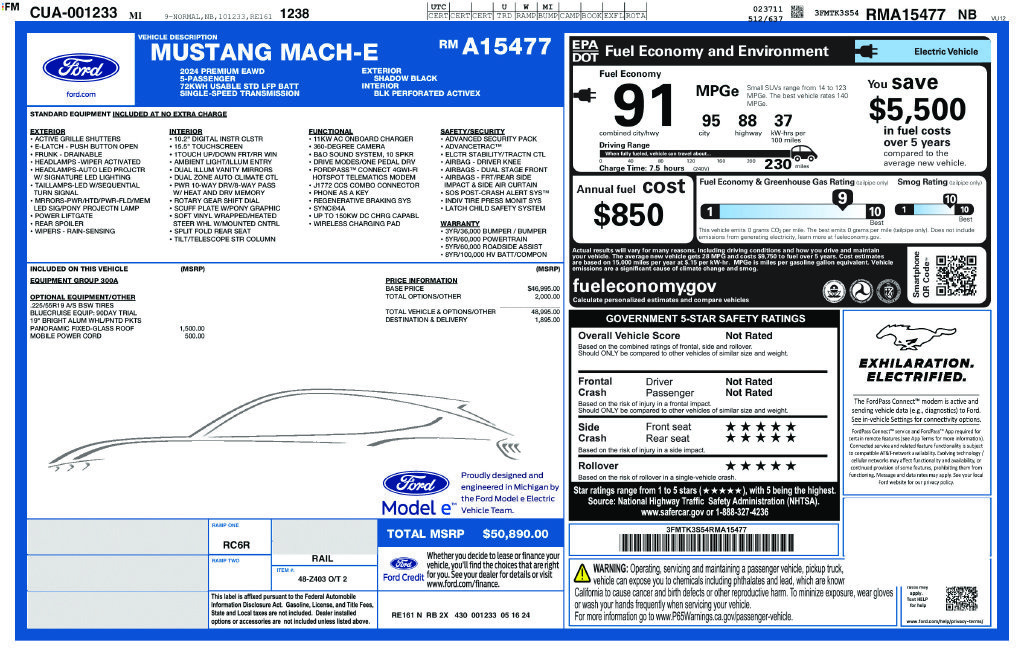 Used 2024 Ford Mustang Mach-E Premium AWD/4WD image 1