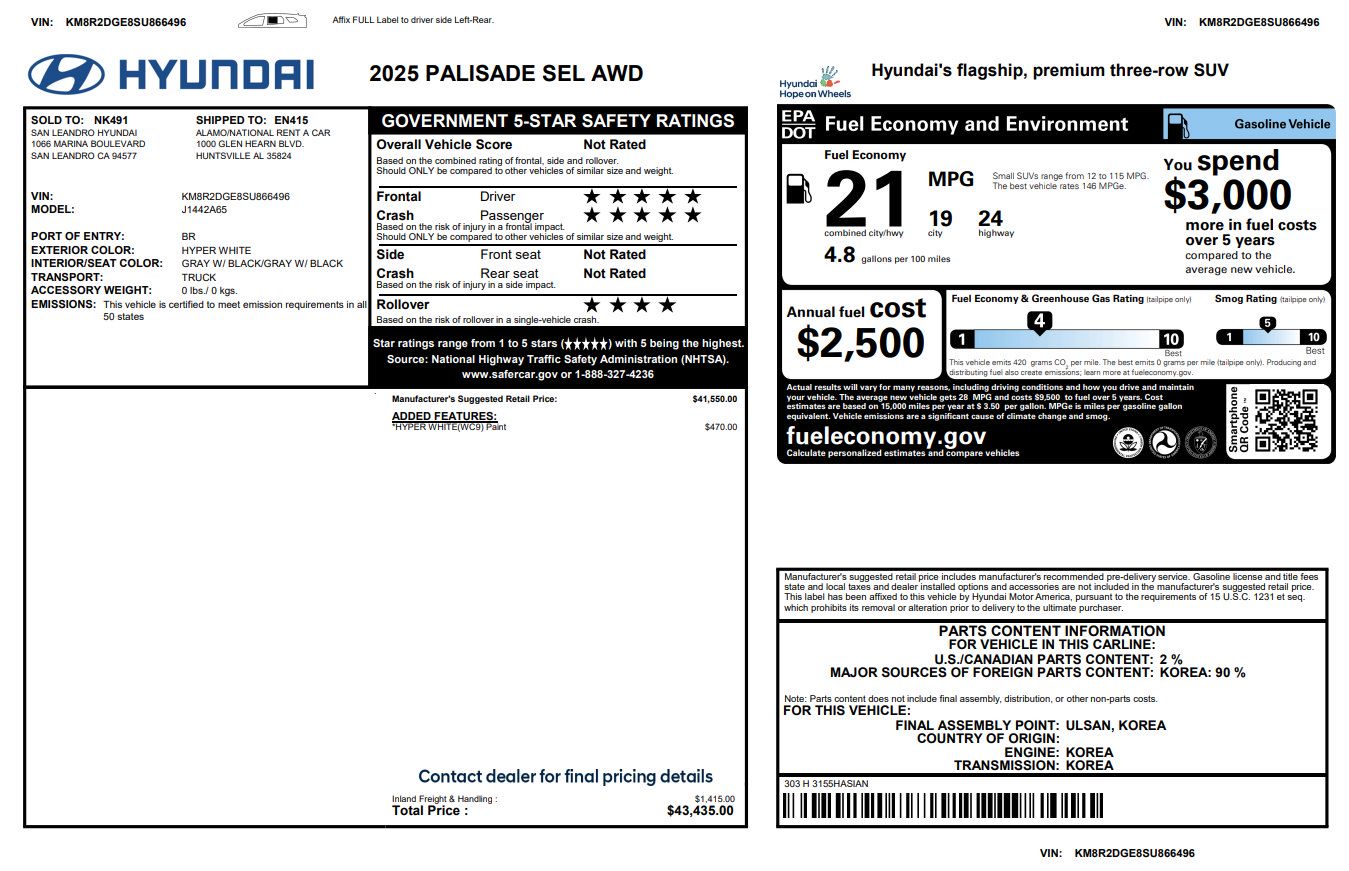 Used 2025 Hyundai Palisade SEL AWD/4WD image 31