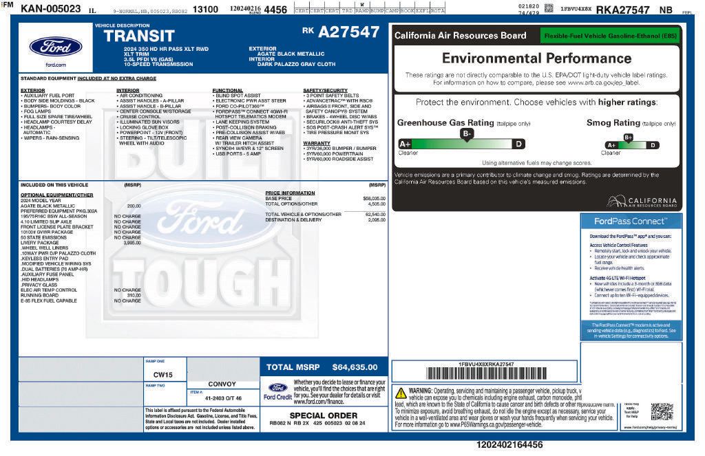 Used 2024 Ford Transit 350 XLT w/ Livery Package RWD image 42
