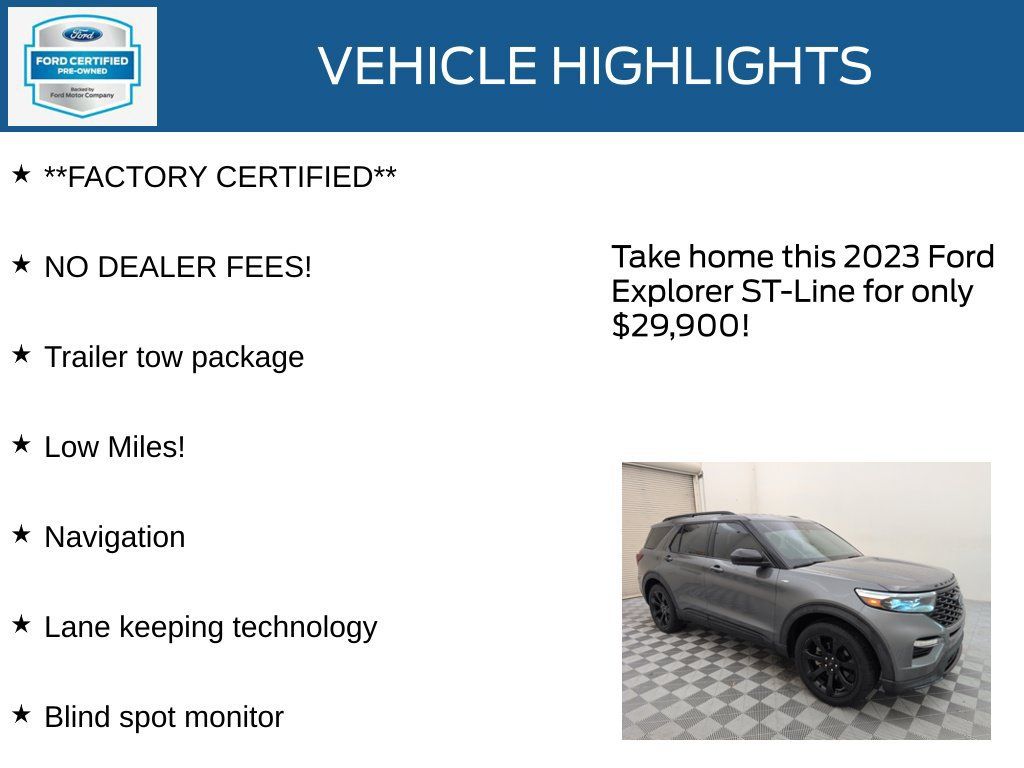 Used 2023 Ford Explorer ST-Line w/ Class IV Trailer Tow Package RWD image 12