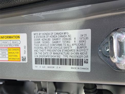 Certified 2025 Honda Civic Sport image 15