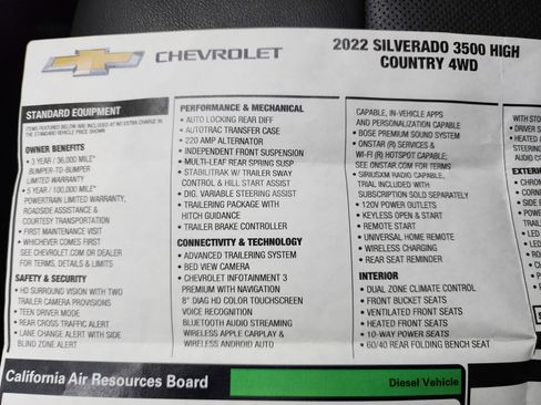 Used 2022 Chevrolet Silverado 3500 High Country w/ Snow Plow Prep/Camper Package image 52