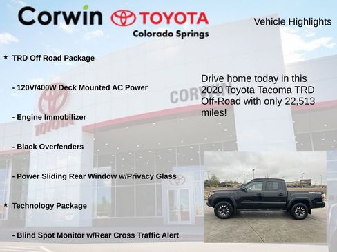 Used 2020 Toyota Tacoma TRD Off-Road w/ Technology Package AWD/4WD image 6