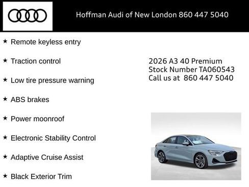 New 2026 Audi A3 2.0T Premium AWD/4WD image 15