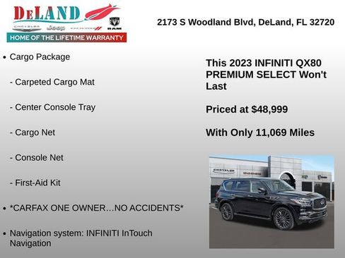 Used 2023 INFINITI QX80 Premium Select w/ Cargo Package AWD/4WD image 7