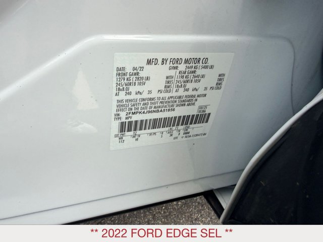 Used 2022 Ford Edge SEL AWD/4WD image 21