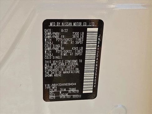 Used 2022 Nissan Armada Platinum w/ Captain's Chairs Package RWD image 28