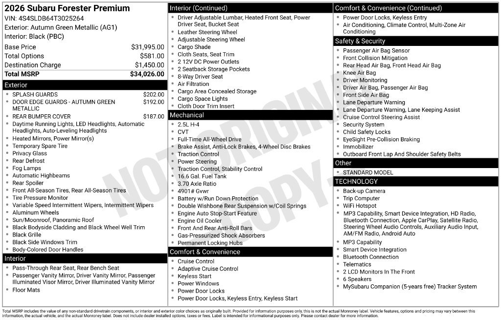 Used 2026 Subaru Forester Premium AWD/4WD image 29