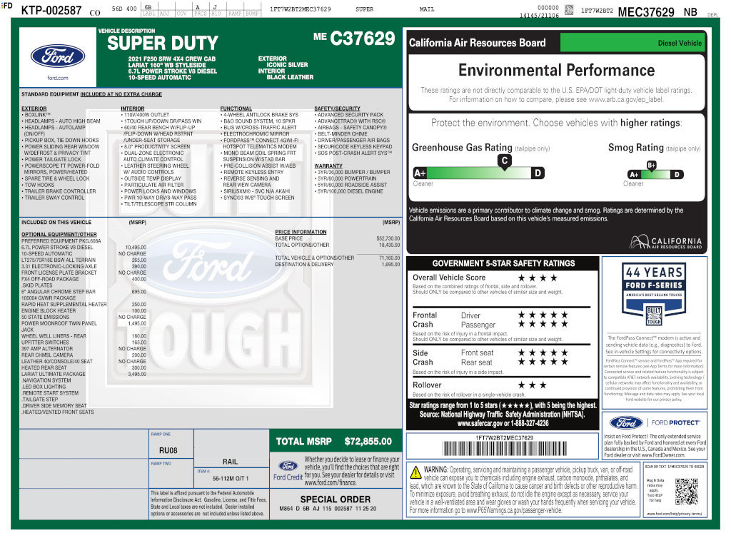 Used 2021 Ford F250 Lariat w/ Lariat Ultimate Package AWD/4WD image 4