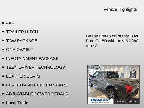 Used 2020 Ford F150 Lariat w/ Equipment Group 502A Luxury image 7