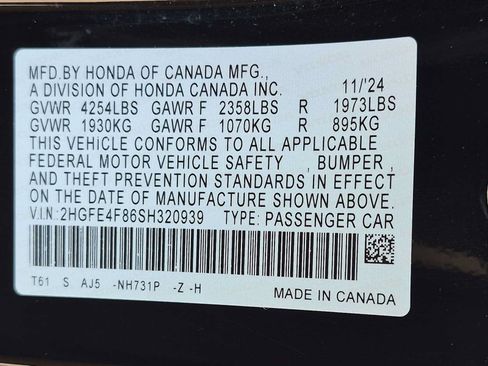 Certified 2025 Honda Civic Sport Touring image 35