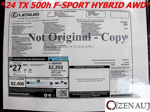 Used 2024 Lexus TX 500h AWD w/ Technology Package image 13