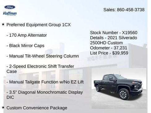 Used 2021 Chevrolet Silverado 2500 Custom w/ Custom Value Package image 15
