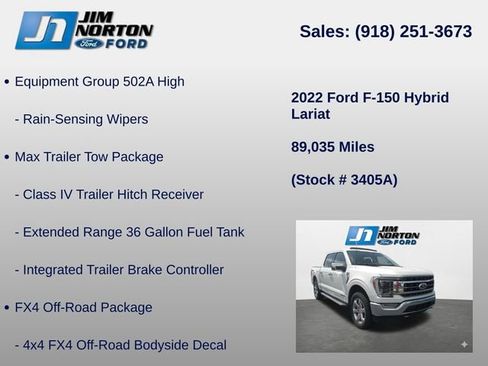 Used 2022 Ford F150 Lariat w/ Equipment Group 502A High image 15
