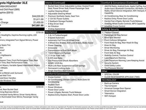 Used 2024 Toyota Highlander XLE AWD/4WD image 35