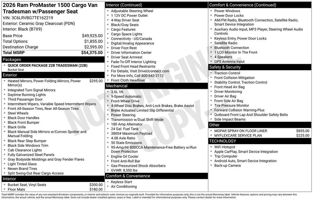 New 2026 RAM ProMaster 1500 FWD image 5